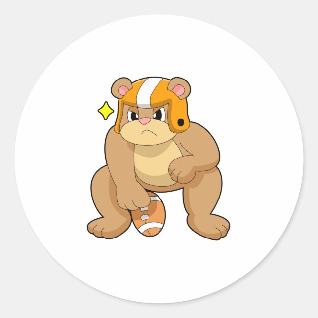 Sticker Rond L'ours dans les sports de football (Devant)