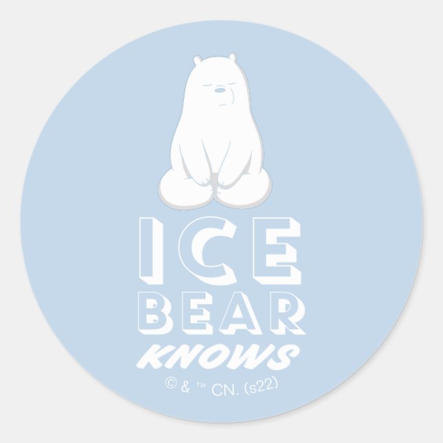 Sticker Rond L'Ours De Glace Connaît (Devant)