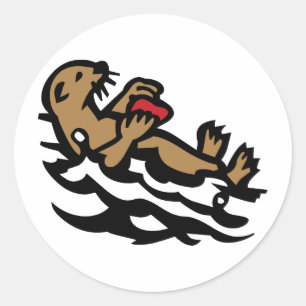 Sticker Rond Loutre de mer
