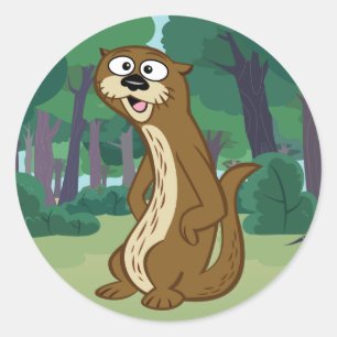 Sticker Rond Loutre de Rick Reggie de garde forestière
