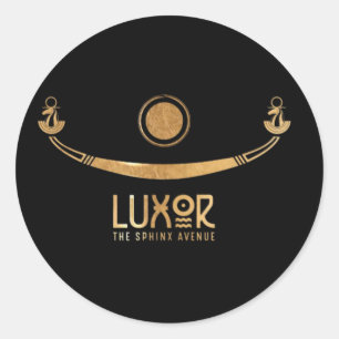 Sticker Rond Louxor l'allée du Sphinx bateau de Khoufou Karnak 