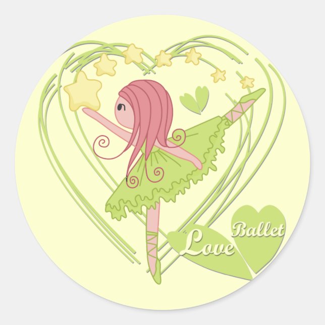 Sticker Rond Love Ballet Tshirts et cadeaux (Devant)
