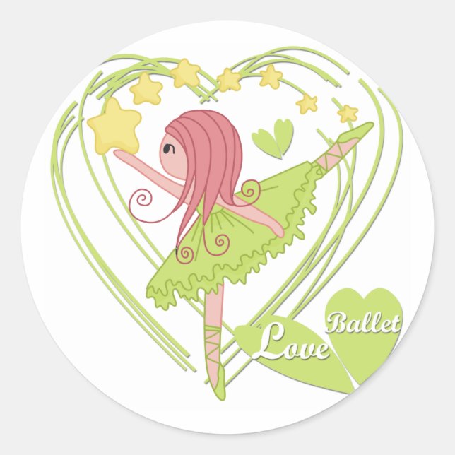Sticker Rond Love Ballet Tshirts et cadeaux (Devant)