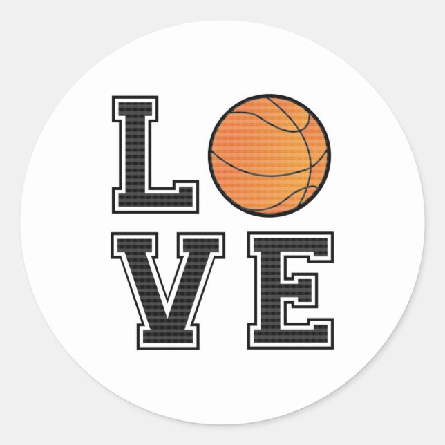 Sticker Rond Love Basketball (Devant)