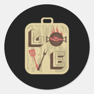 Sticker Rond Love BBQ