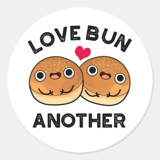 Sticker Rond Love Bun autre jeu de nourriture amusant (Devant)