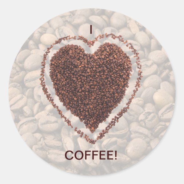 Sticker Rond Love Coffee (Devant)