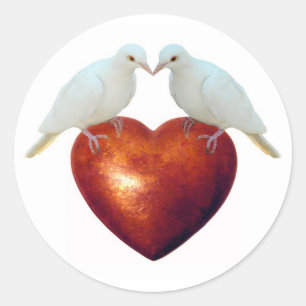 Sticker Rond Love Doves