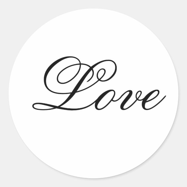 Sticker Rond Love_Faire-part de mariage Seal_Noir et Blanc (Devant)
