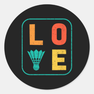 Sticker Rond Love Graphic Dminton Joueur Navette Joueur Sports