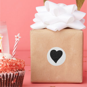 Sticker Rond Love Heart Black Parties scintillant Valentine's