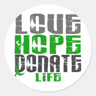 Sticker Rond LOVE HOPE DONNEZ VIE T-shirts, cadeaux, et vêtemen