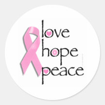 Love Hope Peace Cancer du sein Tee - shirts et cad