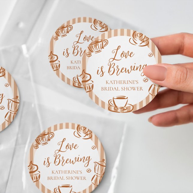 Sticker Rond Love is Brewing Bridal Shower  (Créateur téléchargé)
