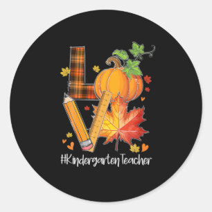 Sticker Rond LOVE jardin d'enfants enseignant congé d'automne a