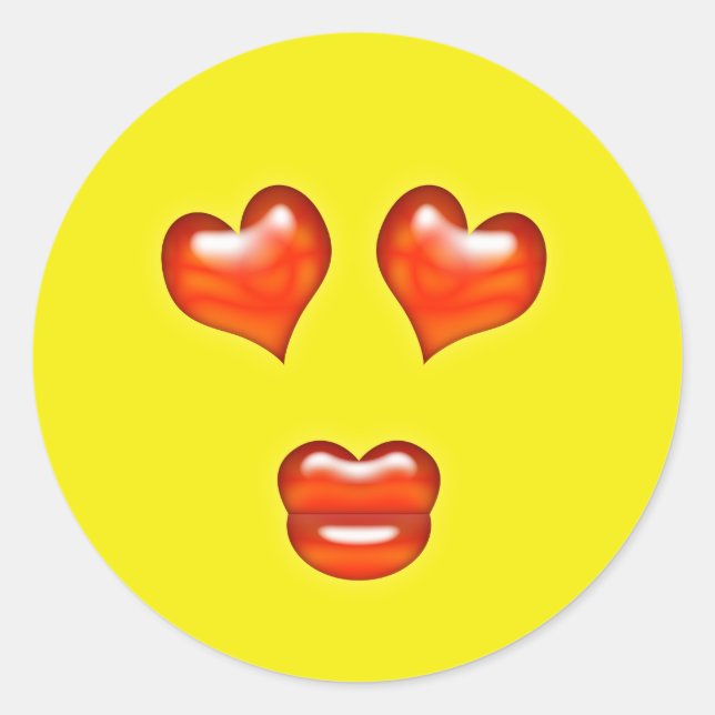 Sticker Rond Love Kiss Emoji (Devant)