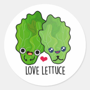 Sticker Rond Love Lettuce Funny Veggie Pun