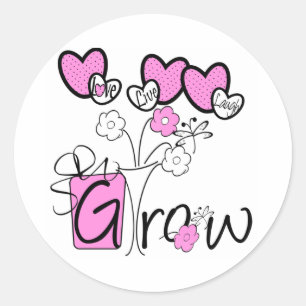 Sticker Rond Love Live Laugh Grow