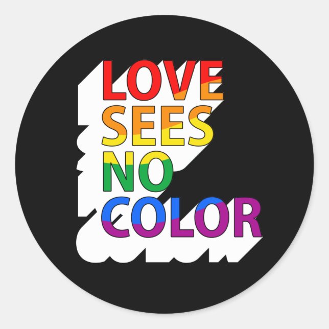 Sticker Rond LOVE NE VOIT AUCUNE T-shirt COULEUR (Devant)