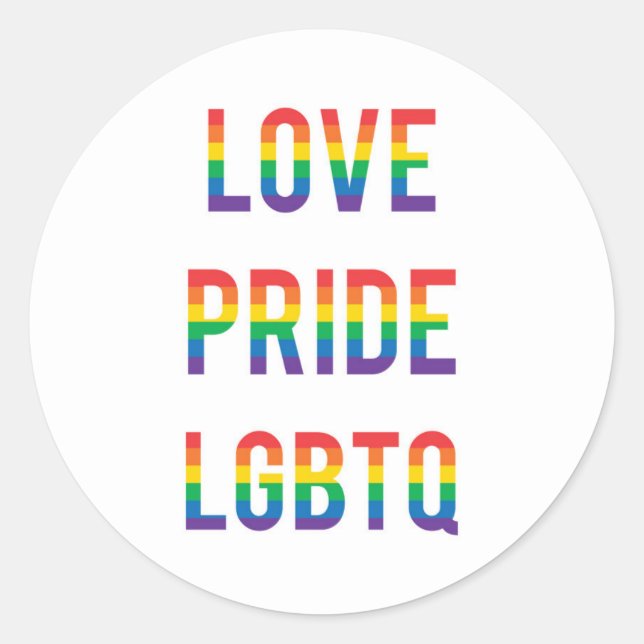 Sticker Rond Love Pride LGBTQ (Devant)
