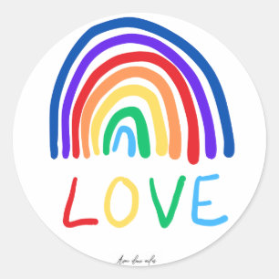 Sticker rond LOVE rainbow