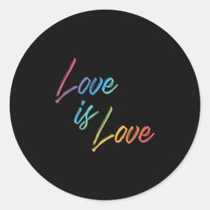 Sticker Rond Love Rainbow Color mignonne Happy Positive Quote G