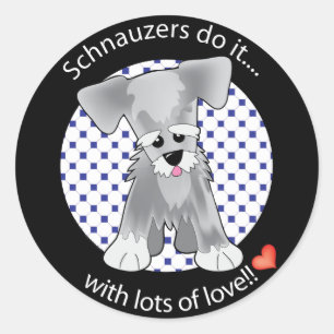 Sticker Rond Love Schnauzer
