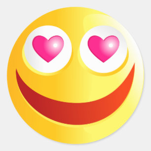 Sticker Rond Love Smilie