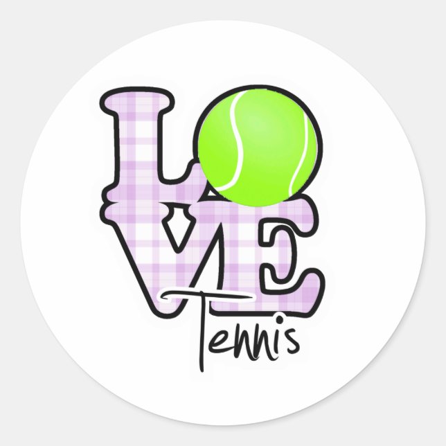 Sticker Rond Love Tennis (Devant)