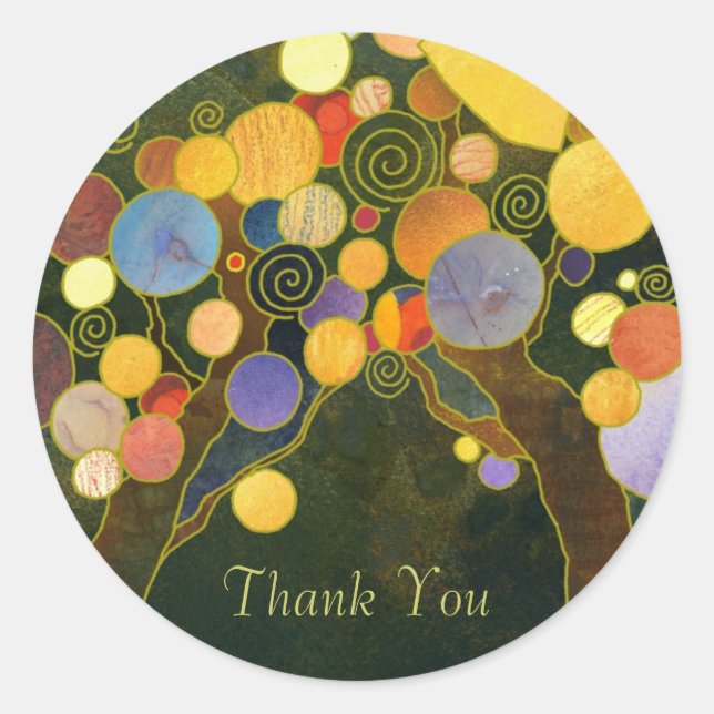 Sticker Rond Love Trees Business Merci (Devant)