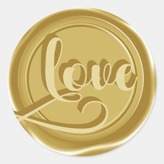 Sticker Rond Love Typography | Sceau de cire (Devant)