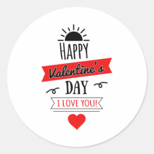 Sticker Rond Love Valentine's Day Heart Couples mignonne drôle