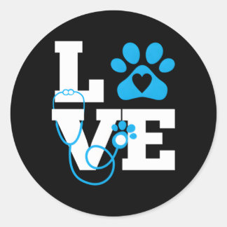 Sticker Rond Love Vet Tech Week Enseignant Pri