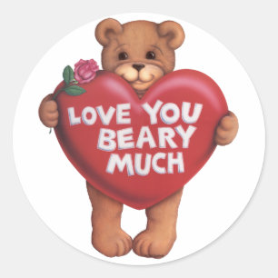 Sticker Rond Love You Beary Beaucoup de produits