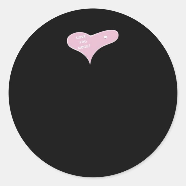 Sticker Rond Love You More Blue Modern Look  (Devant)