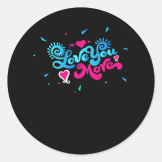 Sticker Rond Love You More Clean Typography Style