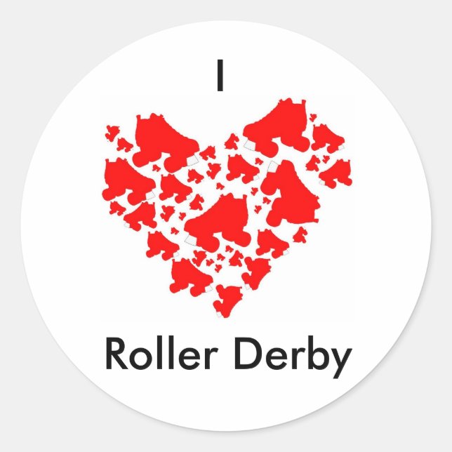 Sticker Rond loveDerby, I, Roller Derby (Devant)