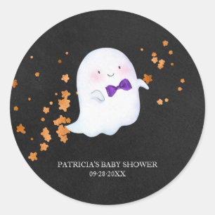 Sticker Rond Lovely Ghost Halloween Girl Baby shower Classic Ro