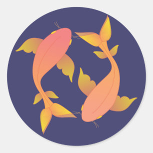 Sticker Rond Lovely Koi