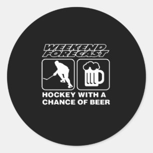 Sticker Rond Lover de hockey Hockey Avec Chance De Bière