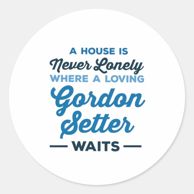 Sticker Rond Loving Gordon Setter Waits - Love my dog (Devant)