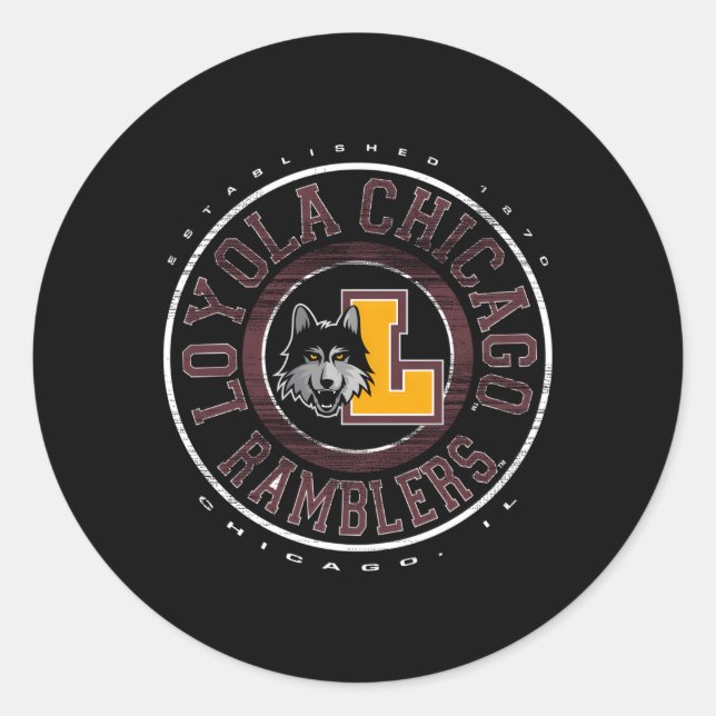 Sticker Rond Loyola Chicago Ramblers Shotime (Devant)