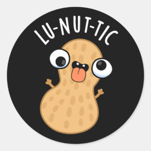 Sticker Rond Lu-nut-ic Drôles de jeux de mots sur les cacahuète