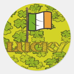 Sticker Rond Luck of the Irish