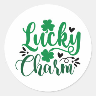 Sticker Rond Lucky Charm Shamrock