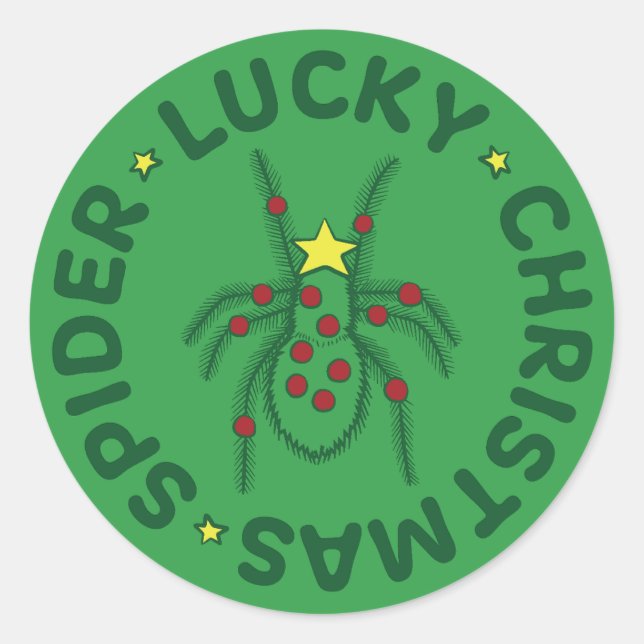 Sticker Rond Lucky Christmas Spider (Devant)