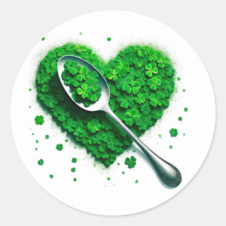 Sticker Rond Lucky Clover 🍀 un symbole intemporel de la bonne