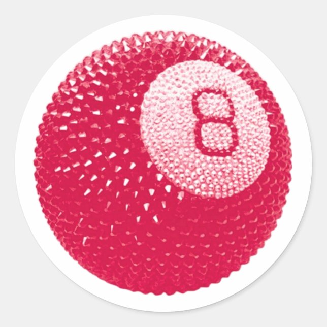 Sticker Rond Lucky Disco 8 Rose, Lucky Disco Ball, Funky Art (Devant)