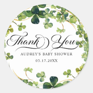 Sticker Rond Lucky in Love Enterrement de Fiançailles Shamrock 