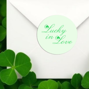 Sticker Rond Lucky In Love, Événement Mariage
